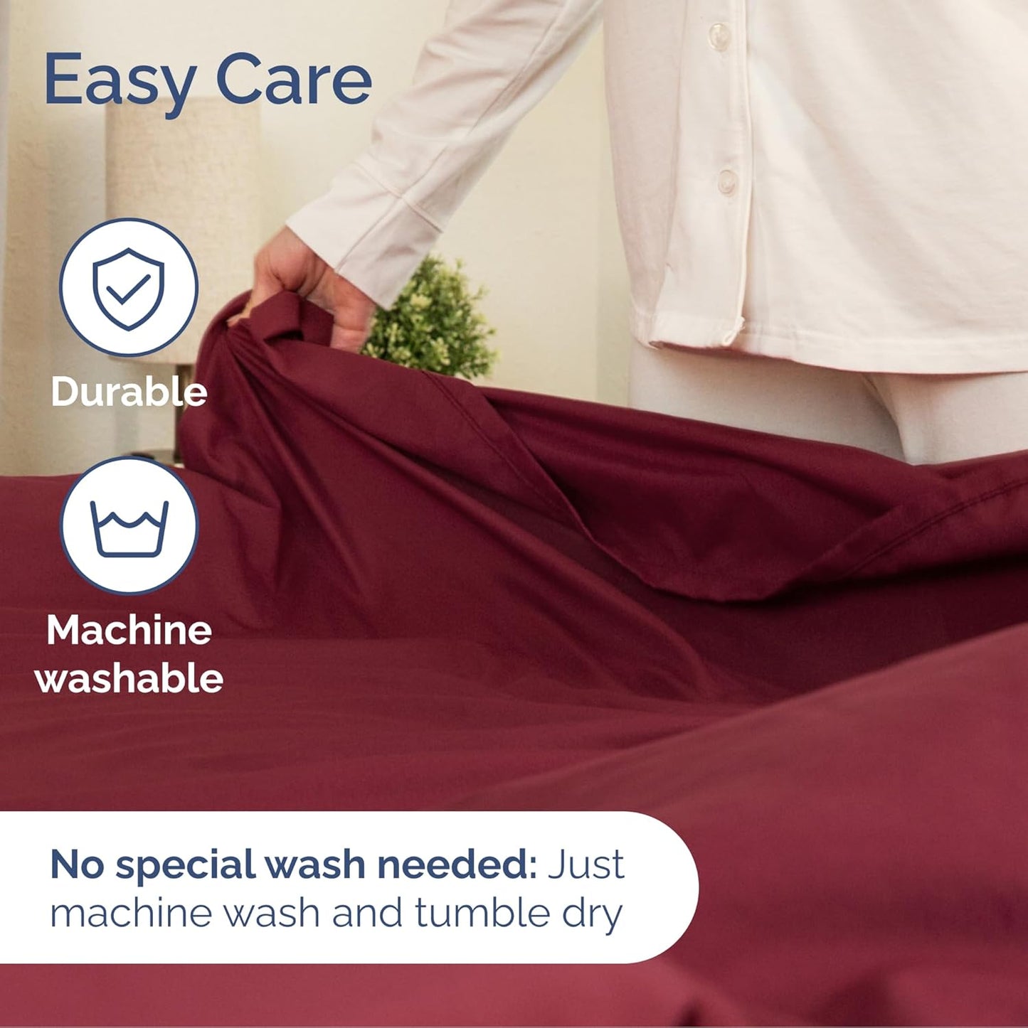 Extra Deep Twin Sheet Set - 4 Piece Breathable & Cooling Sheets - Hotel Luxury Bedding Set W/18-24 Inch Extra Deep Pockets - Easy & Secure Fit - Super Soft, Wrinkle Free & Comfy - Burgundy, Twin Size
