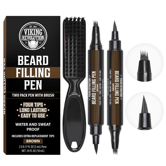 2 Pack Brown Beard Pencil Filler for Men Lapiz Para Barba De Hombre