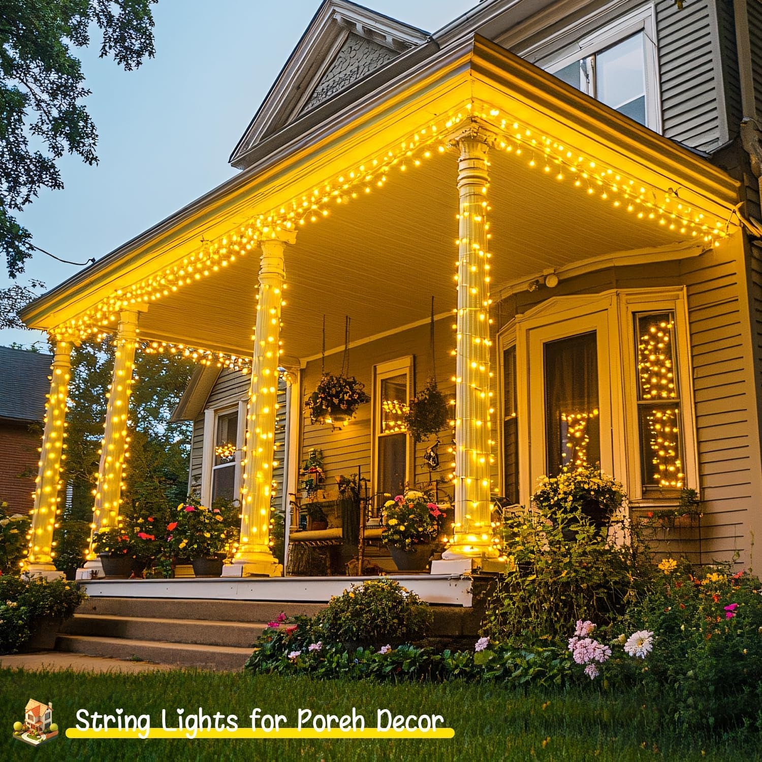 168FT 600 LED String Lights Outdoor Indoor Christmas String Lights Plug in Warm White Tree Lights for outside Bedroom Wedding Party Holiday Classroom Decorations