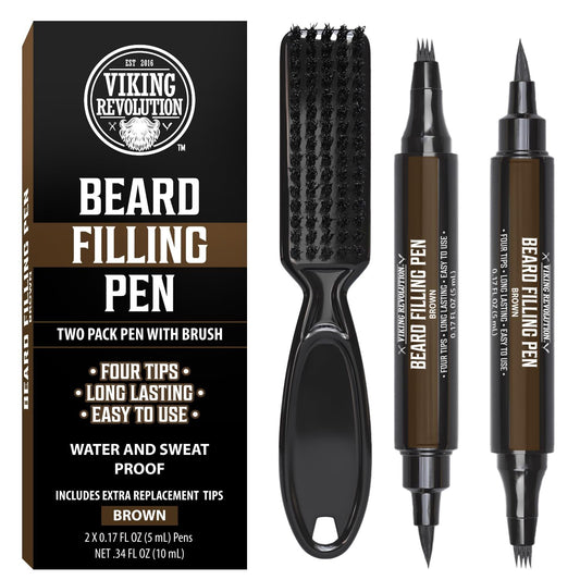 2 Pack Brown Beard Pencil Filler for Men Lapiz Para Barba De Hombre