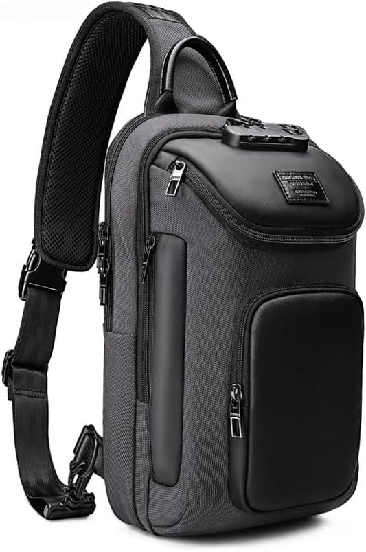 Sling Backpack Sling Bag Crossbody Backpack Shoulder Casual Daypack Rucksack for Men (Gray)