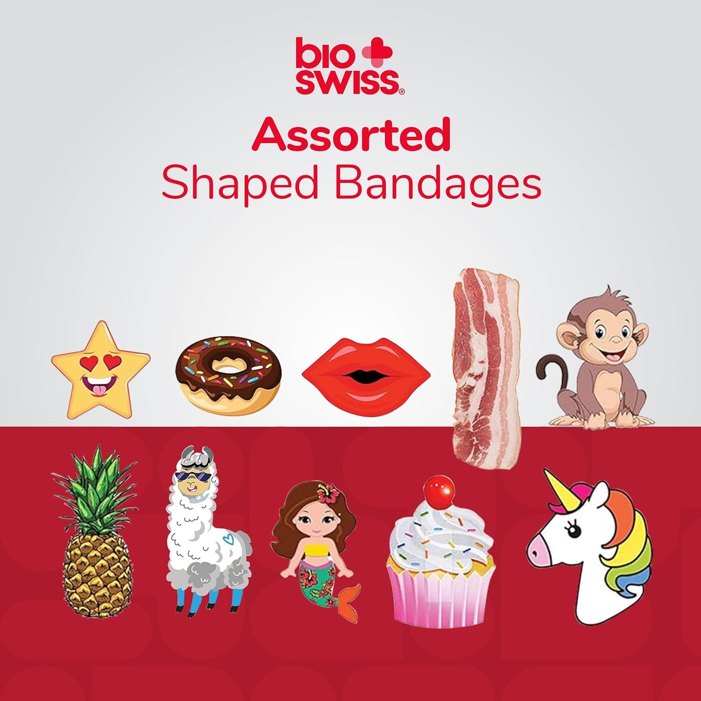 Bandages, Assorted Animal, Fun, and Food Shaped Self Adhesive Bandage, Latex Free Sterile Wound Care, 100 Count