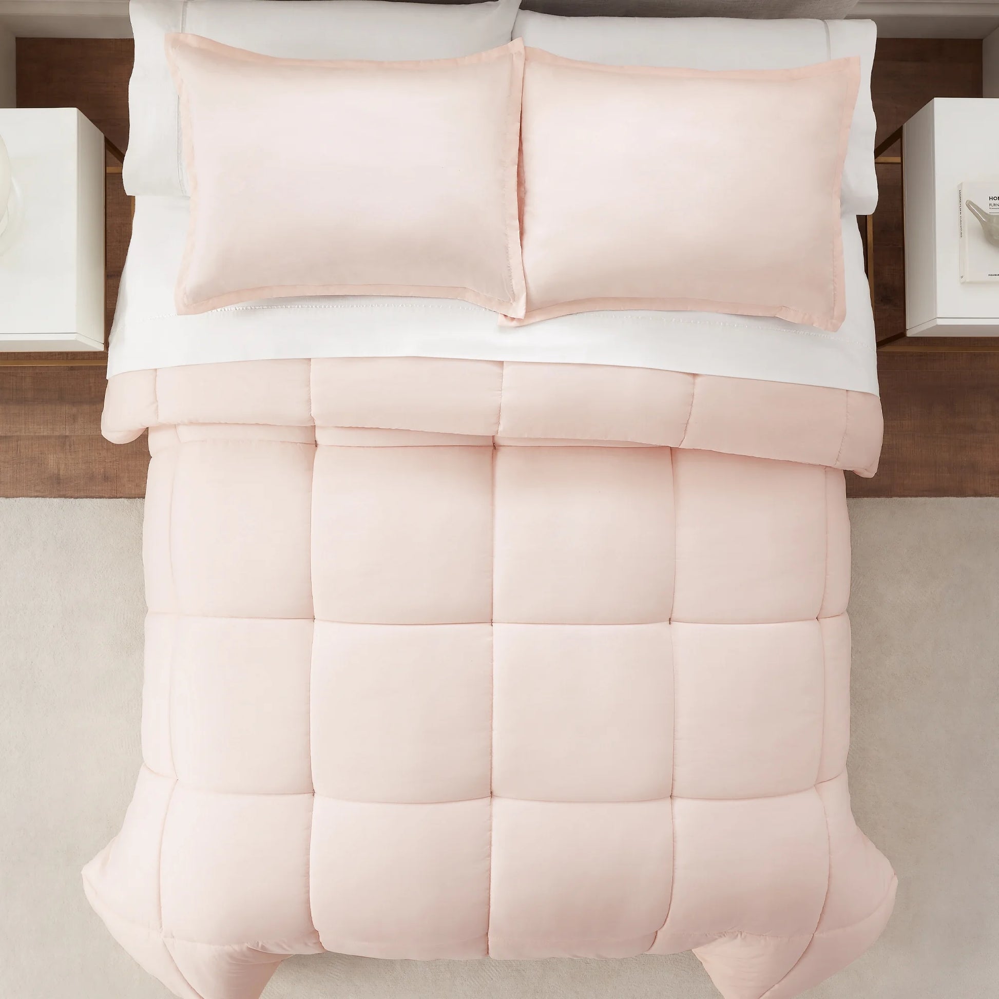 Simply 2-Piece Clean Antimicrobial Blush Pink Comforter Set, Twin XL